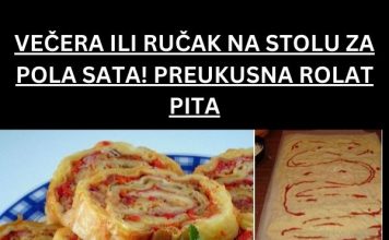 VEČERA ILI RUČAK NA STOLU ZA POLA SATA! PREUKUSNA ROLAT PITA