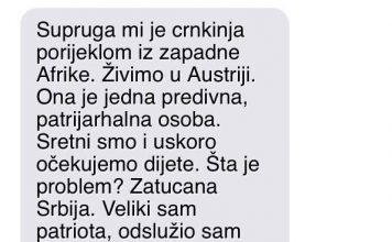 “Supruga mi je crnkinja porijeklom iz zapadne Afrike. Živimo u Austriji…”