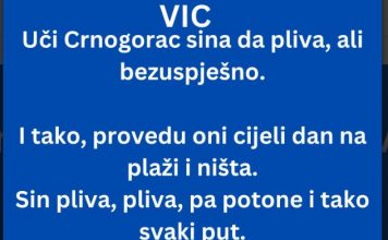 Uči Crnogorac sina da pliva…