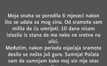 Moja snaha se porodila 6 mjeseci nakon što se udala za mog sina.