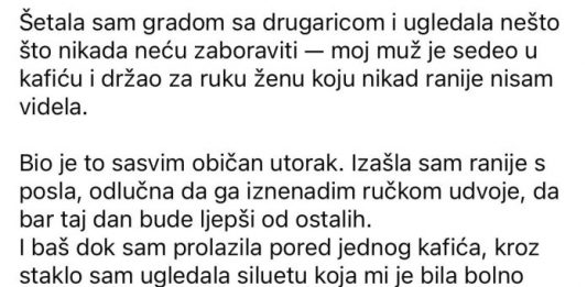 Ušla sam u kafić i videla ih zajedno — ali njen izraz lica sve je rekao
