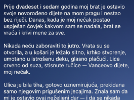Prije dvadeset i sedam godina, moj brat je ostavio svoje novorođenče na mom pragu i nestao bez ijedne riječi… Danas, kada je moj nećak postao ostvareni čovjek kakvom sam se nadala, moj brat se vraća i mene krivi za sve.