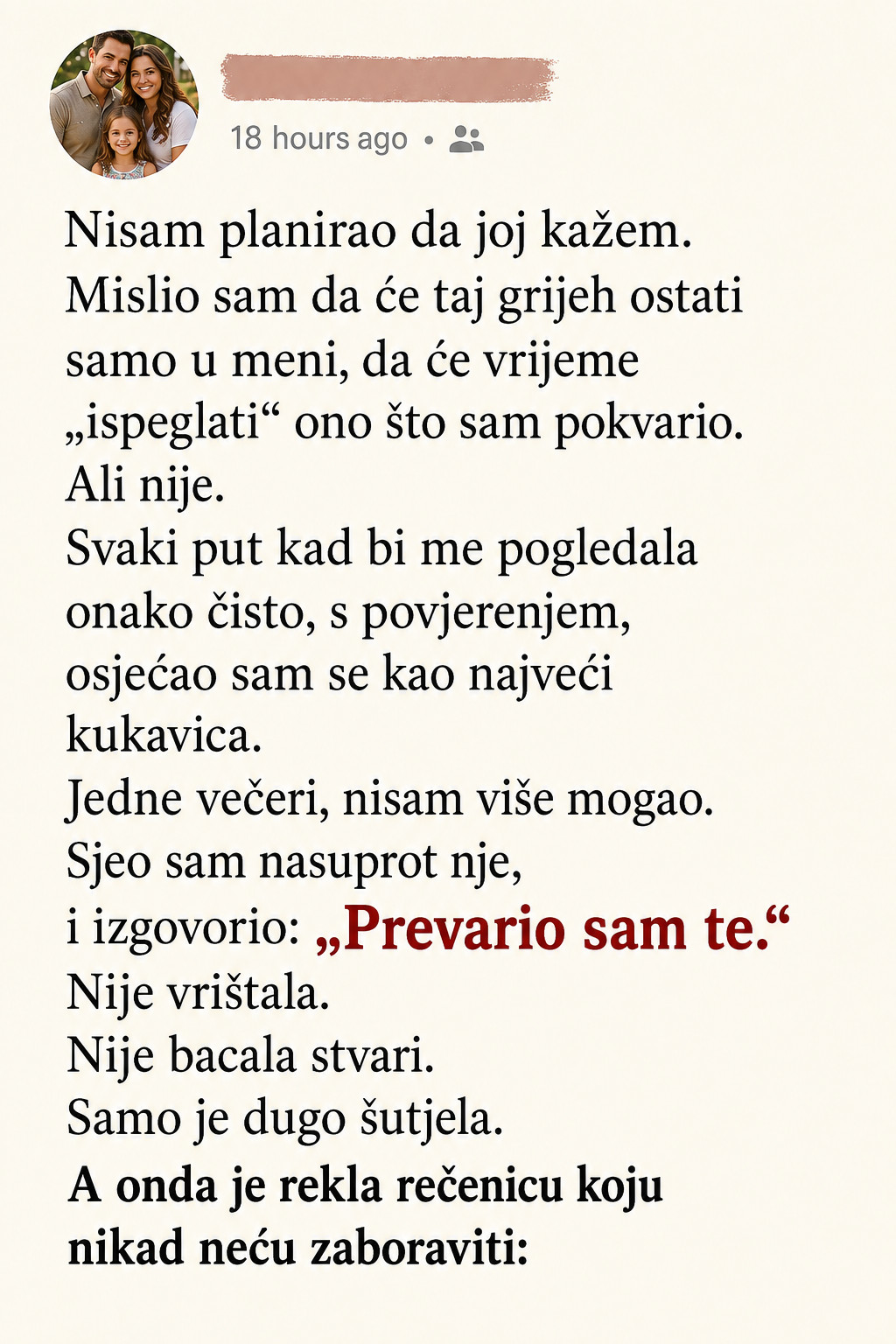 Prevario je suprugu i očekivao bijes, ali njena jedna rečenica slomila ga je više od svake svađe - featured image Prevario je suprugu i očekivao bijes, ali njena jedna rečenica slomila ga je više od svake svađe - featured image