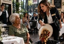 Potreban nam je ovaj sto. Ne uklapa se u sliku našeg restorana — rekla je direktorica i, ne čekajući ni trenutak, istrgnula tanjir iz ruku starije gospođe i bacila ga u kantu za smeće. 😱😱😱