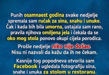 Nedeljni rucak za sina i snaju…