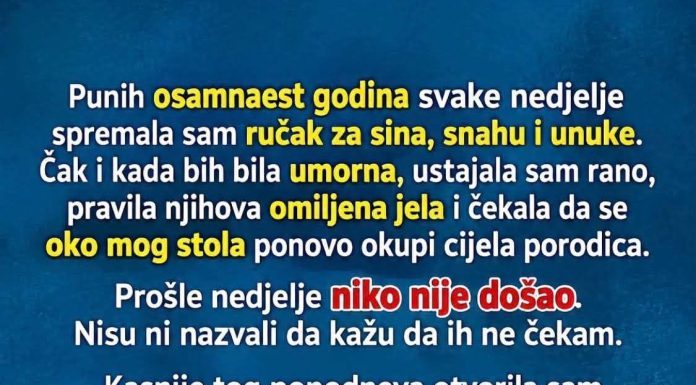 Nedeljni rucak za sina i snaju…