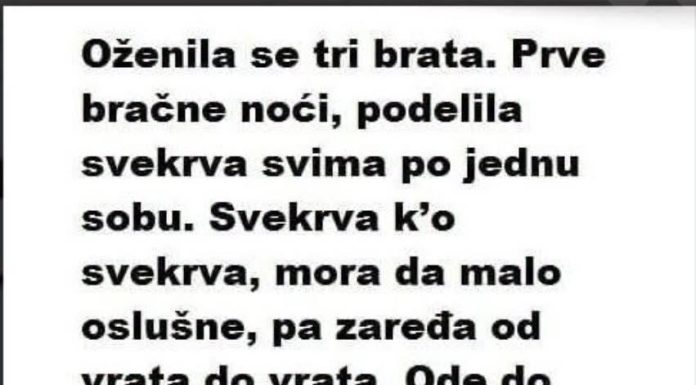 Oženila se tri brata. Prve bračne noći, podijelila svekrva…