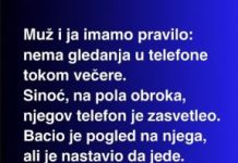 U našoj kući postoji jedno jednostavno pravilo: nema telefona za večerom. Taj deo dana posvećen je porodici, razgovoru i međusobnom slušanju ali….