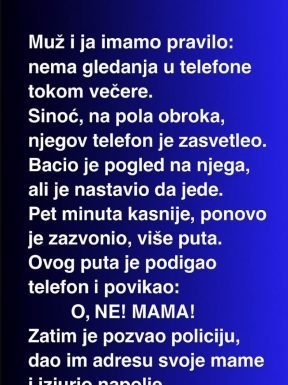 U našoj kući postoji jedno jednostavno pravilo: nema telefona za večerom. Taj deo dana posvećen je porodici, razgovoru i međusobnom slušanju ali….